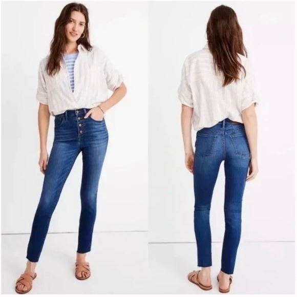 MADEWELL 10” High-Rise Skinny Crop Denim Jeans Size 28 - Picture 1 of 12
